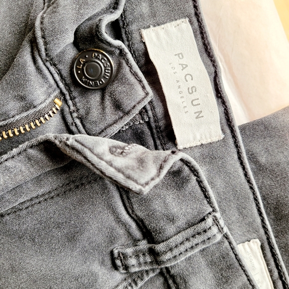 Pac Sun Soft Black Distressed Jeggings - Picture 5 of 7